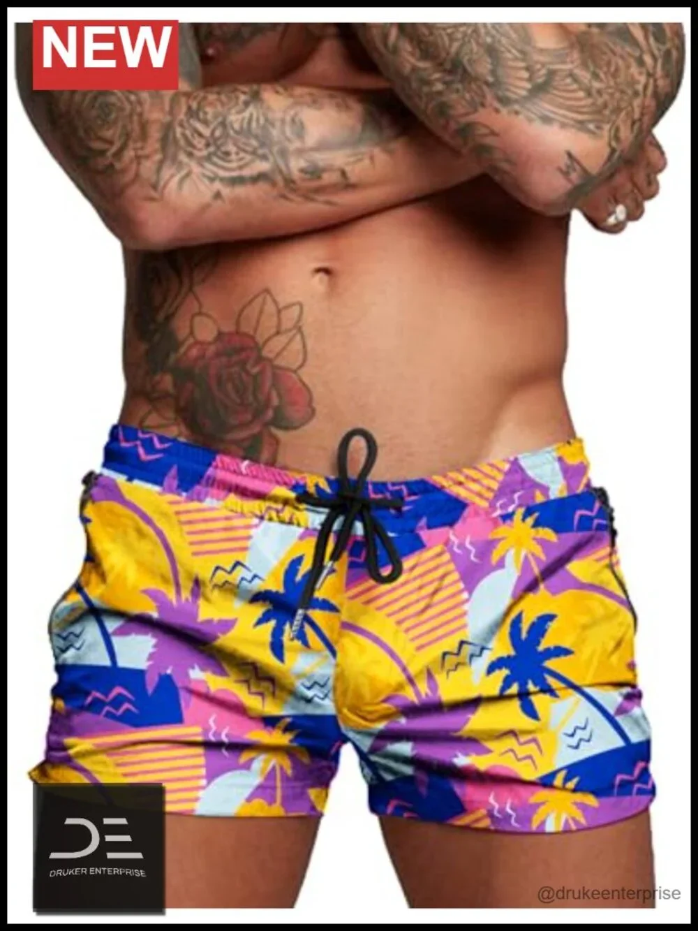 Men's Swim Trunk Quick Dry Mesh Lining Zipper Pockets Board Shorts